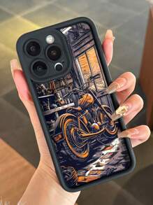 Funda protectora para teléfono de estilo vintage de motocicleta, de alta calidad, con textura acanalada gruesa y pintura resistente a caídas, compatible con las series XR, 11, 12, 13, 14, 15, 16