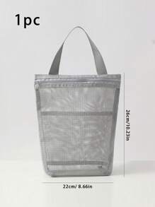 1 件婴儿洗浴用品收纳袋，婴儿洗漱用品收纳袋，便携式手持式，浴室配件收纳袋，简约网眼洗漱包，大容量手持式，旅行浴室用品收纳袋 - 彩色 - 查看 7