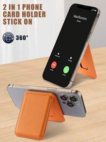 EIGIIS 1pc Magnetic Phone Wallet, Magnetic Bracket Card Pack, Adjustable Stand With 3 Card Slots, Perfect For Everyday Use, Modern Wallet Design, Durable Wallet For All Phone, Magnetic Cover Phone Accessory - Multicolor - View 6