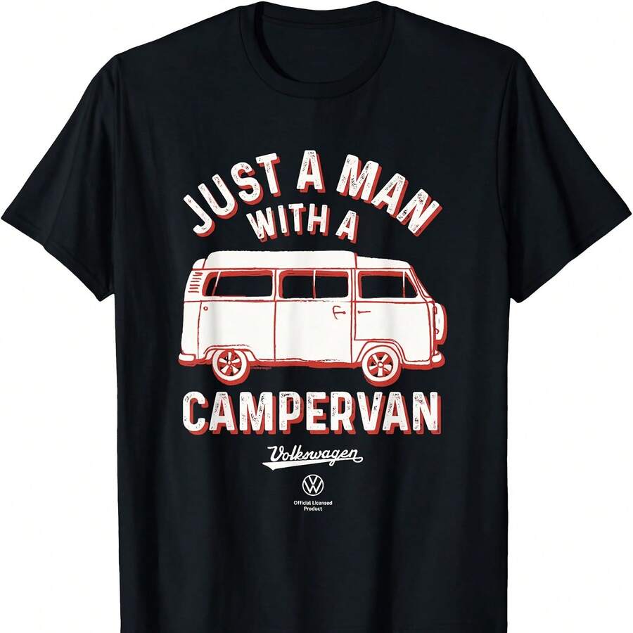 Just A With A Campervan 's Day T-Shirt Camisetas - 黑色27 - 查看 1