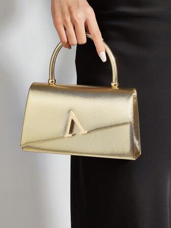 Large Capacity Elegant Evening Clutch Bag, Shiny Ladies Handbag, Fashionable Flap Design, Luxurious Feel, Perfect For Various Glamorous Occasions, Ideal Accessory For Weddings And Party Events