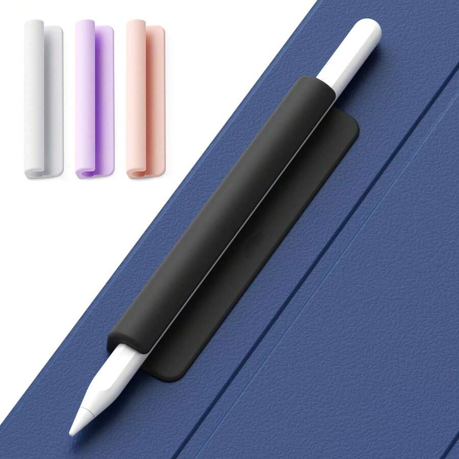 1 Stück Silikon Stifthalter, selbstklebende kapazitive Stiftaufbewahrungsbox, Schreibstifthalter kompatibel mit Stylus Stift der 1. und 2. Generation, Stylus Stift Schutzhülle