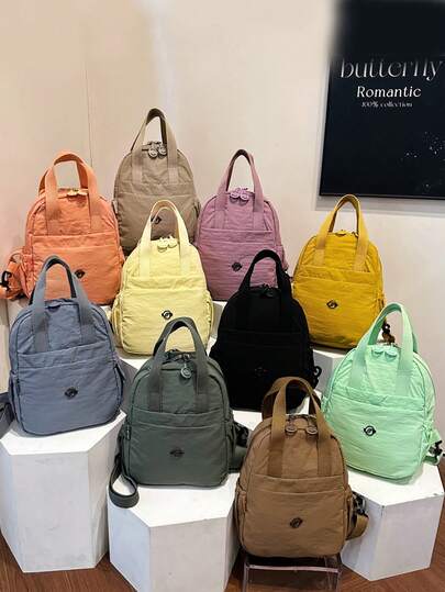 New Casual Fashion Dopamine Oxford Waterproof Multi-Function Lightweight Backpack, Versatile Minimalist Chest Bag, Travel Rucksack, Hiking Pack, Daily College Student Shoulder Bag For Women, School Supplies, School Backpack, School Bag, Backpack For School, Back To School Backpack, School Bookbag, Big Backpack, Backpack School, Back To School Bags, Large Capacity, Portable, Boys And Men, Perfect For Back To School, First Day Of School, Middle School, High School