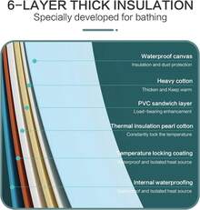 New 1 Piece Portable Large Adult Folding Bathtub; Independent Surround Folding Bathtub; Family Shower Room SPA Bathtub; Suitable For Hot/Ice Bath; Thickened Fullbody Soak SPA Bucket. - 藍色 - 查看 5