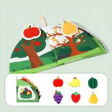 1pc Tear-Resistant Cloth Book For Kids, Infant Toy With Matching Pictures And Reusable Stickers, Educational And Cognitive Fabric Material For Washing And Biting
