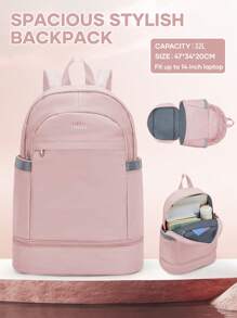 Mochila de Academia de Grande Capacidade, Mochila de Viagem com Compartimento para Notebook de 15,6 Polegadas e Bolsos Laterais para Garrafas, Mochila para Notebook, Mochila Escolar para Meninas do Ensino Médio e Faculdade, Leve e Durável Mochila Casual Escolar para Meninos e Meninas Adolescentes, Mochila Escolar com Vários Bolsos, Bolsa de Trabalho para Estudantes Universitários Menina e Menino, Bolsas e Estojos para Laptop de Volta às Aulas
