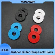 2 Stück, Premium Gummi Gitarren Gurt Schlösser - Sicheres Befestigen Ihres Gitarrengurts, Kompatibel mit Elektro und Bass Gitarren, ideales Geschenk für Musiker, Gitarrensaiten, Gitarrenpedal, E-Gitarre