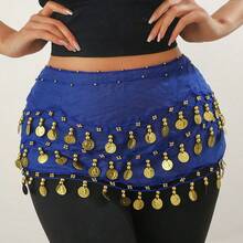 1 件女士波西米亚风格肚皮舞腰链，雪纺腰链腰带腰饰，适合舞蹈表演秋季、秋季、万圣节 - 彩色 - 查看 4