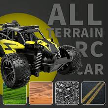 2.4GHz RC Car, 1:16 Scale High-Speed Electric Truck, 20km/H, Dual 1000mAh Rechargeable Batteries, All-Terrain Tires, Shock Absorbing Suspension, Ideal Gift For Boys Aged 6-12 - 黃色 - 查看 4