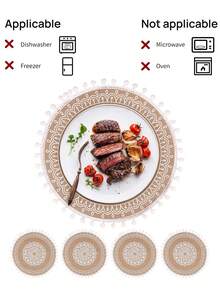 4 Stücke/6 Stücke/8 Stücke/10 Stücke 38cm (14,9 Zoll) runde weiße Baumwollkugeln im nordischen Stil, Hochzeitsthemen Tischsets, Abschluss- und Partydekoration, hitzebeständig, Schmutzabweisend, Restaurant-Feiertagsdekorationen, Heimdekoration