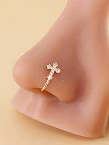 1 Stück neuer Vintage-Stil synthetischer Nasenclip, ohne Piercing, verstellbar für Frauen, minimalistisch & niedlich, geeignet für den täglichen Gebrauch und Partys - Verschiedenfarbig - Übersicht 1