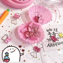 10 个粉色心形回形针，用于整理纸张、笔记、照片和文件 - 办公室、家庭、学校和工艺用品，用于学校用品，返校