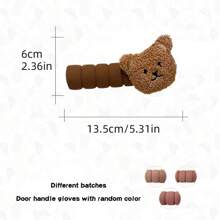 zootime 1pc Khaki/Brown/Beige Teddy Bear Nursery Door Knob Cover, Simple & Ins Style, Thick, Anti-Collision, Anti-Static, Suitable For Bedroom, Living Room, Nursery, Garden Decor