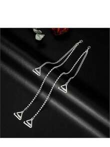 2件/对女士水钻装饰金属露背文胸肩带