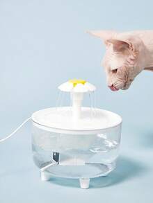 PETSIN 1500ml/1,5 litros/0,4 Galão Transparente Fonte de Água para Animais de Estimação, Fonte de Água Autossuficiente para Gatos, Fonte de Água para Gatos com Cabo de Alimentação USB para Uso Interno