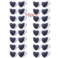 16pcs Fun Designed Heart-Shaped Glasses, Black And White Paired With Casual Glasses, Suitable For Various Themed Gatherings, Concerts, Performance Celebrations, Parties, Street Photography, Photo Booths, And Preferred Decorative Props