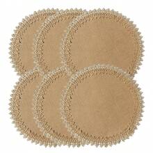 4 Stücke/6 Stücke/8 Stücke runde gewebte Tischsets mit Seilkanten, braune Farbe, 15 Zoll hitzebeständige Jute Vintage Tischmatten für die Tischdekoration im Esszimmer, schützen vor Flecken und Ölen. Geeignet für Familienfeiern, Hochzeiten und lange Tische, runder Tisch, leicht zu reinigen für den täglichen Gebrauch drinnen und Outdoor, Hochzeitsfeierlichkeiten, Restaurants, Küchen, Cafés, Weihnachten, Erntedankfest, Geburtstage