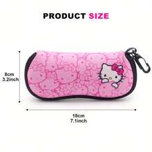 Sanrio 1 pezzo Custodia portaocchiali Hello Kitty - Stile Kuromi, Pompompurin e amici, design a collisione multicolore, design a stampa floreale, con cerniera e gancio, anti-smarrimento e portatile, custodia per occhiali in tessuto morbido e antiurto, adatta per riporre occhiali alla moda e vari piccoli oggetti, regalo di stile per le donne, riutilizzabile, ottimo regalo piccolo per Natale, Ognissanti, compleanni e feste tra amici