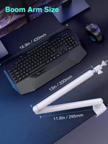 FIFINE FIFINE Mikrofonständer mit flachem Profil, verstellbarer Metallmikrofonarm mit Kabelführungskanal, Tischklemme, Gewindeanschluss, für Aufnahme/Streaming/Gaming/Homeoffice/Podcast/Studio - BM88 Weiß