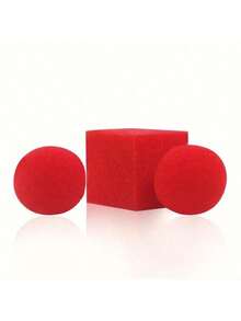 Juego de esponja mágica de 3 piezas, rojo y marrón, que incluye formas cuadradas y redondas de transformación, adecuado para principiantes en esponja de goma, adecuado para magos y fiestas - Multicolor - Ver 4