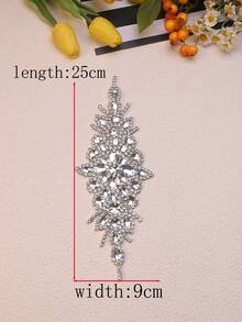 多色水晶玻璃手工缝制金属钻石新娘腰带 / 长度：25CM / 宽度：9CM - 多色 - 查看 21