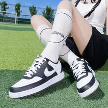 Nike COURT VISION女鞋低筒運動休閒鞋復古板鞋 - 黑與白 - 查看 7