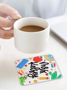 1pc Personalized Teacher Gift, Custom Teacher Name Coaster, End Of School Year Gift, Teacher Appreciation Gift, Back To School Gift - Multicolor - View 8