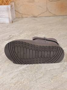 Cute Thick Warm Grey Snow Boots For Women, New Thick Bottom Increased Height Fur Lining Tall Snow Winter Shoes For Winter - Grey - View 8