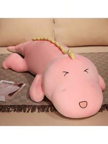 1 件可爱 90 厘米恐龙毛绒长枕头，绿龙柔软填充玩偶靠垫，卧室睡枕，儿童生日礼物