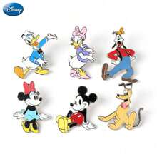 Disney 1 件迪士尼官方授权米老鼠珐琅别针散装可爱卡通纽扣别针装饰徽章衣服包背包帽子乐队搞笑女士胸针收藏品展示生日圣诞节动漫周边礼物 - 彩色 - 查看 1