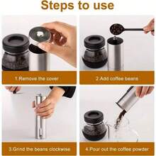 1 Bộ máy pha cà phê Ý, Máy xay cà phê thủ công, Bình pha cà phê Moka Ý, 2/4/6/9/12 cốc (Tách espresso = 50ml), Máy pha cà phê bằng thép không gỉ cổ điển, Thích hợp cho bếp từ/lửa trần, Bình pha cà phê bằng thép không gỉ Bình pha cà phê Moka Ý, Bình pha cà phê nóng di động kiểu Châu Âu/Máy xay cà phê thủ công, Đồ dùng cắm trại, Dễ dàng mang theo, Thiết bị nhà bếp - Bạc - Xem 10