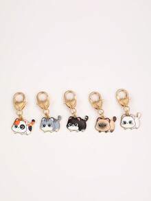 1 件猫咪表情钥匙扣，黑白猫，笑脸猫，逗猫，珠宝钥匙扣吊坠，送给女朋友、约会、派对、夏季服装的礼物 - 彩色 - 查看 5