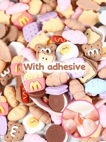 4/8/20PCS Cute 3D Cartoon Patch, Cream Glue Goo Ka Mobile Phone Case Diy Material Small Accessories, Comes With A Roll Of Dot Double-Sided Tape,Girls Handmade Set With Hairpin Pencil Case Girl Heart Stickers Stickers Decorative Small Patterns Scrapbook Supplies Funny Stickers Laptop Stickers Kindle Phone Stickers - Random Food Patterns - View 3