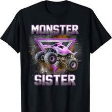 Monster Truck Sister Monster Truck Are My Jam Truck T-Shirt Camisetas - 黑色25 - 查看 1