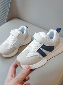 1双儿童透气网面软底防滑休闲运动鞋，男女童时尚运动鞋，幼儿鞋 - 藍色 - 查看 5