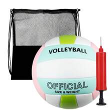3 件套排球套装（排球 + 气泵 + 储物袋），户外训练沙滩排球 - 官方尺寸 5 - 手感舒适，耐用 - 适合初学者或运动爱好者 - 彩色 - 查看 13