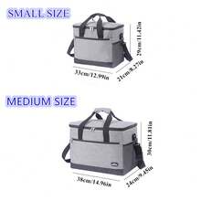 1 PIEZA Bolsa de picnic aislada con paquete de hielo, bolsa de picnic grande impermeable de tela Oxford de gran capacidad, bolsa aislada plegable clásica para picnic y almacenamiento, ideal para picnics, viajes, aventuras al aire libre, bolsa de playa refrigeradora, bolsa refrigeradora con cremallera superior - bolsa aislada para caliente o frío, picnic, playa, entrega de alimentos