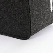 1 件大号储物篮，用于整理衣橱的织物储物篮，带把手的壁橱储物篮，用于架子卧室配件，杂物储物篮，办公用品储物篮 - 深灰色 - 查看 9