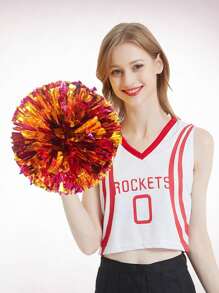 2pcs Cheerleader Pom-Poms, Cheer Dance Hand Flowers, Sports Game Hand Flowers