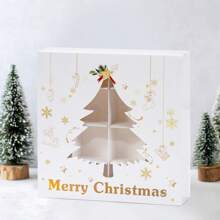 1pc/6pcs Christmas Hollow Out Gift Box,Santa Claus Snowman Christmas Tree Pattern Gift Packaging Box,Christmas Snowflake Bell Elk Design Party Favor Bag,Christmas Gift Wrapping,Xmas Party Gift,Home Decoration,Kitchen Dining Table Decor,Merry Christmas,Christmas Decoration,Christmas Ornaments,Xmas Decor,2025 Christmas,2026 New Year Party Present