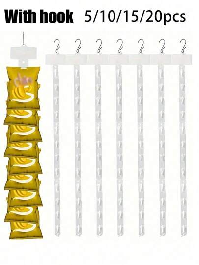 1/2/3/4/5 piezas Tiras colgantes de plástico para exhibición en supermercados, ganchos para estanterías de supermercado - Ganchos y sujetadores duraderos para mercancía, herramientas esenciales para organizar mercancía en supermercados, ganchos no incluidos