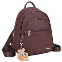 Mini Backpack Purse For Women With Doll Charm,Large Capacity, Triple Zipper, PU Leather, Suitable For Back To School, Travel,Camping,Holiday, Work Bag, Gift For Mom And Girlfriend - 彩色 - 查看 13
