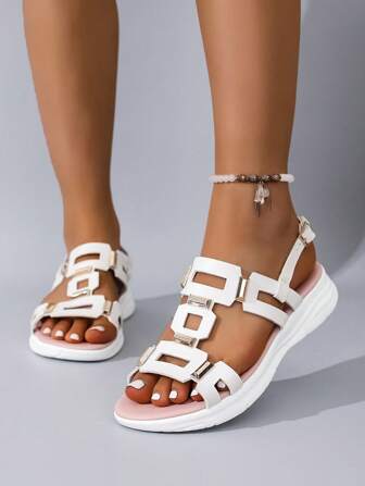 Nuevas sandalias planas elegantes y cómodas, antideslizantes y ultraligeras, talla grande 36-42, adecuadas para vacaciones, viajes, exteriores, con suela gruesa para mujeres