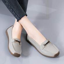 Women Flats Shoes, Loafers Shoes For Women, Elegant & Casual Style, Metal Buckle Decoration, Comfortable Flat Shoes Fall.