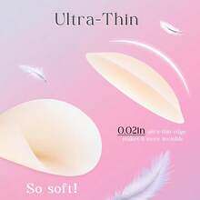 QY Cakes Nipple Covers 2 Pairs UltraThin Adhesive Seamless Nipple Pasties For Women Silicone Reusable Breast Petals 8380 - 奶油 - 查看 5