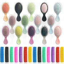 A7 28 Pieces Mini Hair Brush Detangling Hair Combs Set Include 14 Travel Mini Brush For Hair 14 Fine Wide Hair Combs Wet Dry Hair For Girls Women Boys Men