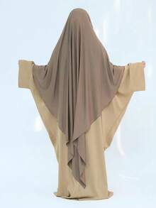 1 pieza Hiyab de jersey de unicolor oversize, conveniente para uso diario con abaya khimar, adecuado para todas las estaciones para vestir - Multicolor - Ver 12