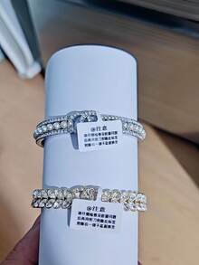 1 Stück Armreif mit Buchstaben, Perlen, Blatt- und Strass-Dekor, eleganter Luxus-Vielseitigkeits-Neuheits-Geschenkartikel, bestes Accessoire