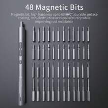 62 In 1 Electric Screwdriver Set Precision Handle Portable Pen Power Tool Kit Rechargeable Wireless Cordless Magnetic Mini Small Bits For Mobile Cell Phone Watch Repair Home Household USB Type-C Micro Laptop PC Multi-Functional