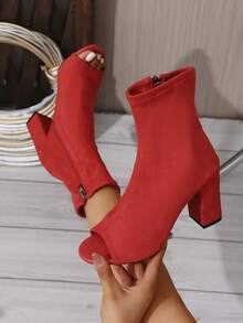 Summer New Stylish Fashionable Versatile Sexy Comfortable Non-Slip Round Toe Open Toe Elegant High-End Women Mid-Calf Boots